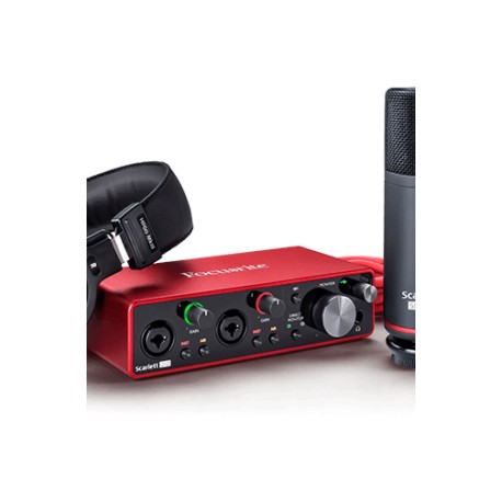 SCARLET2i2STUDIO Paquete Interfaz con Micrófonos y Audífonos FOCUSRITE