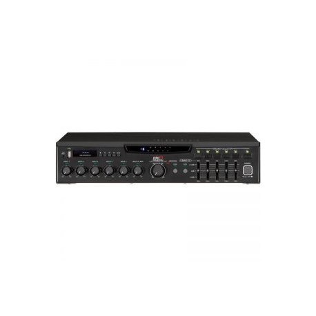 MA-224U Amplificador mezclador 240 watts usb 5 zonas linea 70v