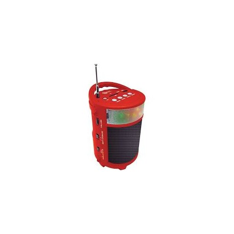 BT2000 ROJO Bocina recargable bluetooth radio fm usb linterna color rojo
