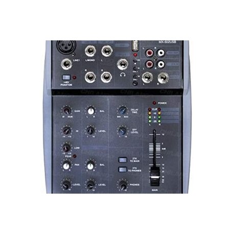 MX-502USB Mezcladora De 5 Canales USB SOUNDTRACK